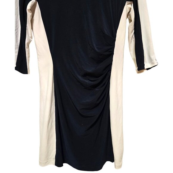Ralph Lauren Navy & White 3/4 Sleeve Scoop Neck Color Block Mini Dress Sz 6 - Picture 2 of 7